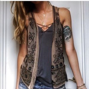 Free people beaded sheer vest